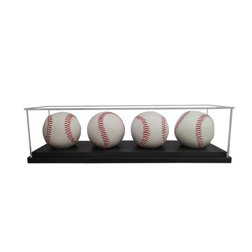 Baseball Display Case for 4 Pack in one,Baseball Holders for Balls Display,Acrylic Baseball Stand Storage ,Memorabilia Display Case for Tennis Ball,Lacrosse Ball,Bocce Ball