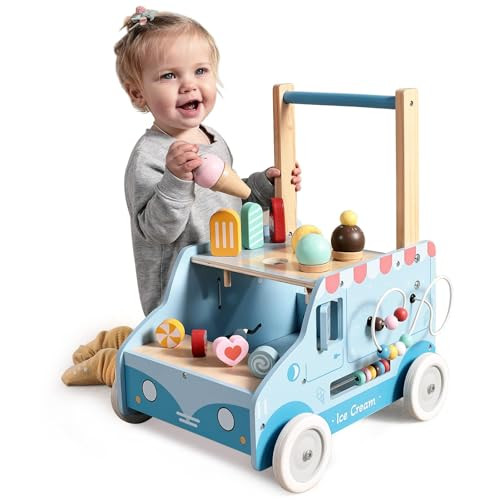 labebe Baby Push Walker, Wooden Activity Walker for Boys Girls 12M+, Push Walker Toy for Kids Learning to Walk, Adjustable Speed Learning Walking with Wheels, Birthday Gift for Babies Ages 1-3 (Blue) labebe Baby Push Walker, Wooden Activity Walker for Boys Girls 12M+, Push Walker Toy for Kids Learning to Walk, Adjustable Speed Learning Walking with Wheels, Birthday Gift for Babies Ages 1-3 (Blue)