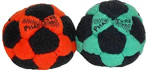DIRTBAG PT Pro Footbag 2 Pack, Flying Clipper Original Design, Steel Pellet Filled for Maximum Control Handsewn 32 Panel Construction - Green/Black Combo