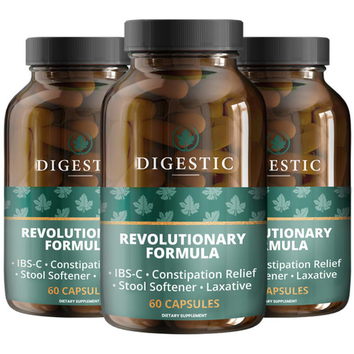 Digestic - Laxative for Constipation Relief, Stool Softener for IBS Severe and Strong Constipation 100% Natural - 180 Capsules - Colon Detox Cleanse, Gas and Bloating Stomach Relief for Adults