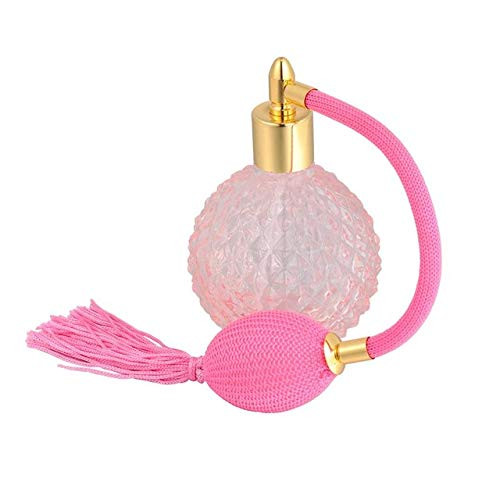 Topvane 100ml Crystal Perfume Bottle Long Spray Tassels Atomizer Pump Refillable Glass Bottles NO.1. (pink)