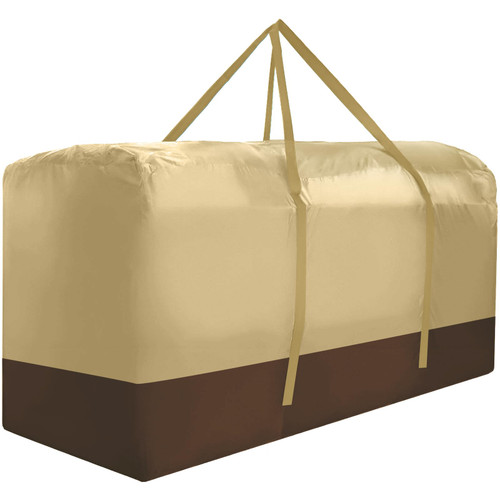 Outdoor Cushion Storage Bag Extra Large 420D Oxford Waterproof Dust Proof Outdoor Zippered Patio Cushion Storage Bag (Beige)
