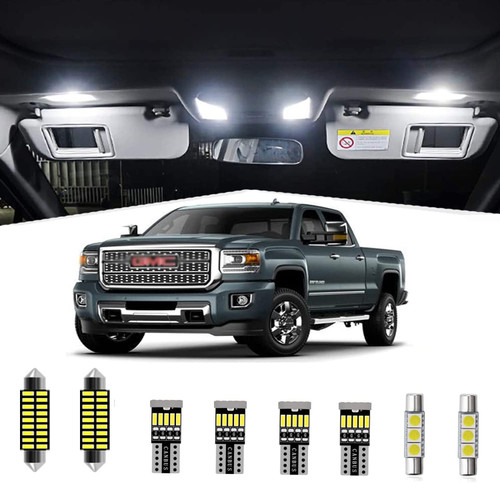 AWALITED 12pcs GMC Sierra Interior LED Lights Kit Super Bright LED Map Dome Light Bulbs Replacement for 1999 2000 2001 2002 2003 2004 2005 2006 GMC Sierra all models