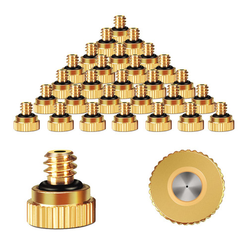 Misting Nozzles for Outdoor Cooling System Outdoor Cooling Nozzle, UNC 10/24 Brass Misting Nozzles 0.012" Orifice (0.3mm), 30 Pcs