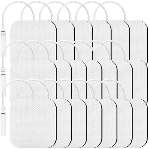 TENKER TENS Unit Replacement Pads 2x2" Reusable TENS Electrode Pads - 20PCS 3rd Gen Latex-Free Self-Adhesive Electrotherapy Patches Compatible with AUVON, Etekcity, Nicwell Care TENS