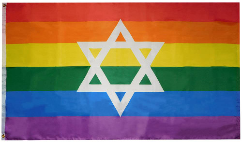 Trade Winds Israel Jewish Rainbow Pride LGBTQ Premium Quality Heavy Duty Fade Resistant 3x5 3'x5' 100D Woven Poly Nylon Flag Banner Grommets (RUF), Multi