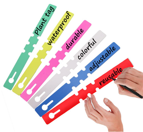 Kecoya 600 PCS Plastic Plant Tree Tags, 6 Color Plant Hanging Labels Outdoor Tags Wrap Around Plant Tree Markers, Hanging Adjustable Nursery Garden Labels and Waterproof Reusable Plant Tags Markers