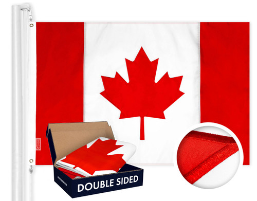 G128 Canada Canadian Flag | 4x6 Ft | Double ToughWeave Series Double Sided Embroidered 210D Polyester | Country Flag, Embroidered Design, Indoor/Outdoor, Brass Grommets, Heavy Duty, 3-ply