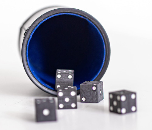 Carbon-By-Charlie Solid Carbon Fiber Dice Set – Set of 5 Premium Craps Dice for Adults – Deluxe Dice Pair for Backgammon, Yahtzee, Craps and Other Dice Games