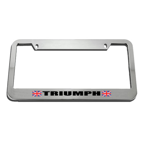 Triumph British Flag License Plate Frame Tag Holder