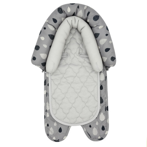 Travel Bug Baby & Toddler 2-in-1 Head Support Duo Head Support for Car Seats, Strollers & Bouncers (Black/Grey/White), 8x2.75x10 Inch (Pack of 1)