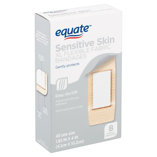 Equate Sensitive Skin XL Flexible Fabric Bandages 8 Ct