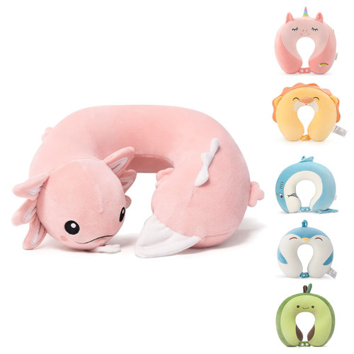 Niuniu Daddy Pink Axolotl Kids Travel Neck Pillow Road Trip Essentials for 3-8 Years Old, Soft Memory Foam Neck Pillow for Sleeping Airplane Essentials, Cervical Pillow for Boys Girls Toddlers Niuniu Daddy Pink Axolotl Kids Travel Neck Pillow Road Trip Essentials for 3-8 Years Old, Soft Memory Foam Neck Pillow for Sleeping Airplane Essentials, Cervical Pillow for Boys Girls Toddlers