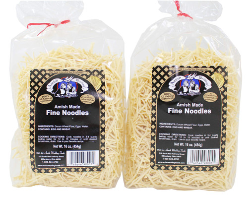 Amish Wedding Fine Egg Noodles Bags, 16 Ounce (Pack of 2)