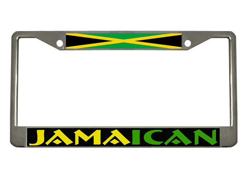 Jamaica Heavy Duty Stainless Steel Chrome License Plate Frame Car Tag Holder