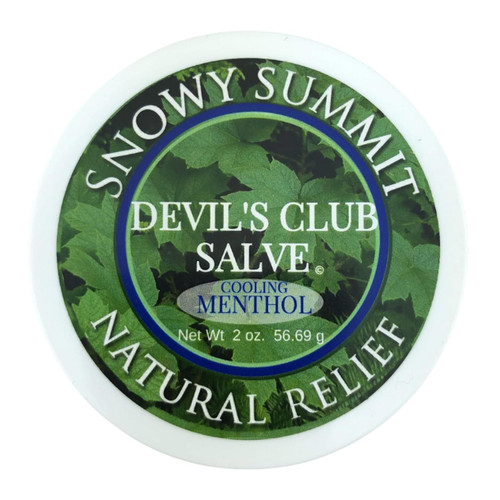 Snowy Summit Menthol Devil's Club Salve - All-Natural Salve Ointment - Herbal Salve for Muscles, Joints & Dry Skin - Handmade Alaska Devil's Club Muscle Rub with Cooling Menthol Aroma - 2 oz.