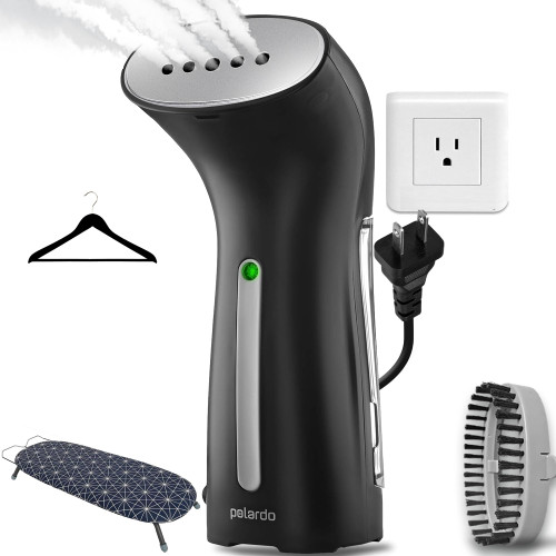 Polardo Travel Garment Steamer - Compact Portable Handheld Clothes Steamer with 360° Anti-Spill Technology, Professional Wrinkle Remover for Travel & Home