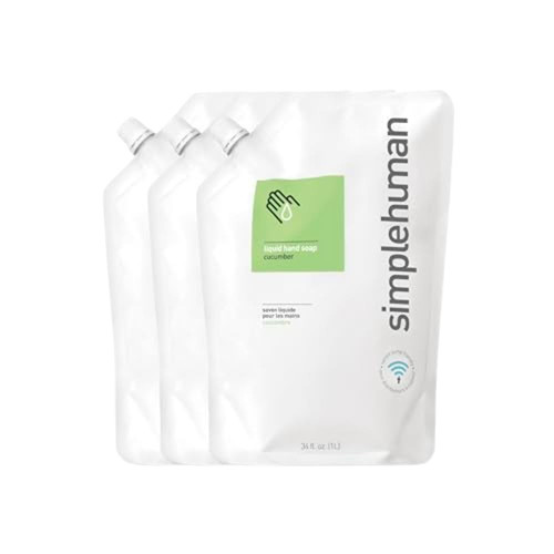 simplehuman Cucumber Moisturizing Liquid Hand Soap Refill Pouch, 34 Fl. Oz. (Pack of 3) simplehuman Cucumber Moisturizing Liquid Hand Soap Refill Pouch, 34 Fl. Oz. (Pack of 3)