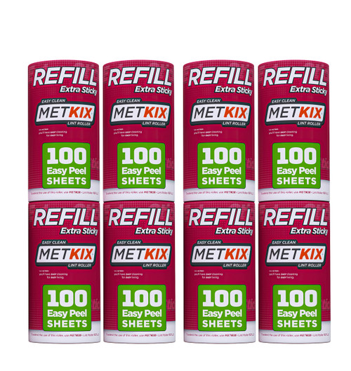 Metkix Refill for Metkix Lint Rollers 8 Pack (Total 800 Sheets)