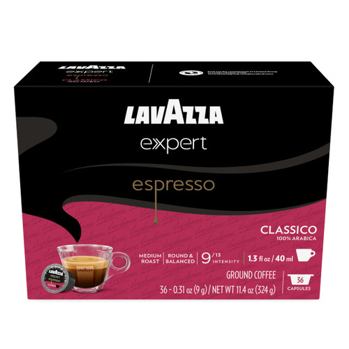 Lavazza Expert Espresso Classico Capsules, Medium Roast, 100% Arabica, Compatible with Own Classy Machines (36 Capsules)