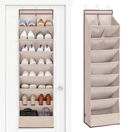 STORAGE MANIAC Over the Door Shoe Organizer Heavy-Duty Large Deep Pocket Hanging Shoe Organizer Shoe Rack Door Closet Shoe Organizer for Wall, Dorm & Narrow Door Storage Shoe Holder Oat Beige, 1 Pack STORAGE MANIAC Over the Door Shoe Organizer Heavy-Duty Large Deep Pocket Hanging Shoe Organizer Shoe Rack Door Closet Shoe Organizer for Wall, Dorm & Narrow Door Storage Shoe Holder Oat Beige, 1 Pack