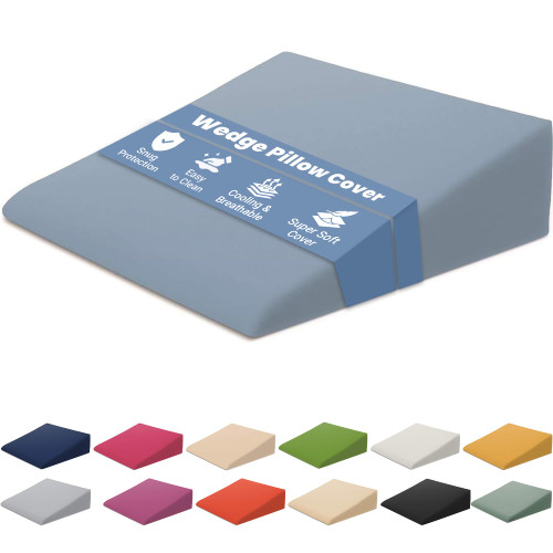 Xtreme Comforts Wedge Pillow Cover - Allergy-Friendly & Easy to Clean Cover - Fits Our (27" x 25" x 7") Wedge Pillow – Cerulean