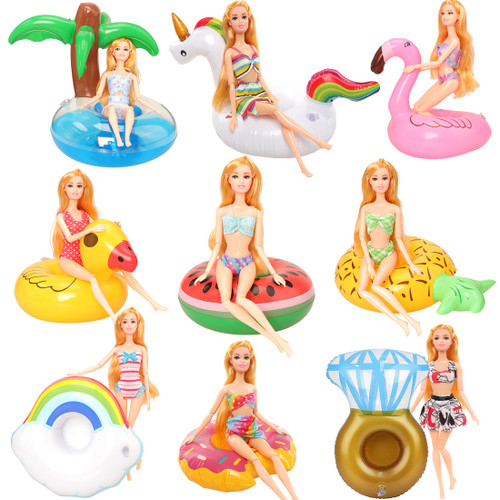 9 Pcs Pool Floaties Swim Accessories Set for Girl Dolls, Fun Swimming Pool Party Ring Inflatable Drink Holder for11.5 inch Dolls Pool Toys 9 Pcs Pool Floaties Swim Accessories Set for Girl Dolls, Fun Swimming Pool Party Ring Inflatable Drink Holder for11.5 inch Dolls Pool Toys