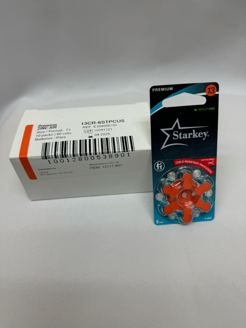 Starkey Size 13 Premium Hearing Aid Batteries - 60 Pack Starkey Size 13 Premium Hearing Aid Batteries - 60 Pack