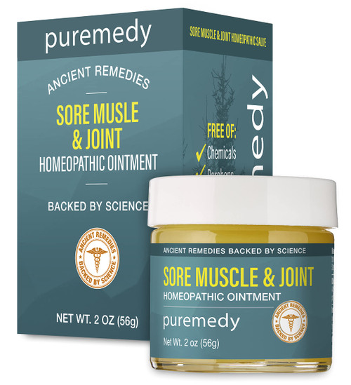 Puremedy Sore Muscle and Joint Relief Homeopathic Salve, Natural, 2 Ounce