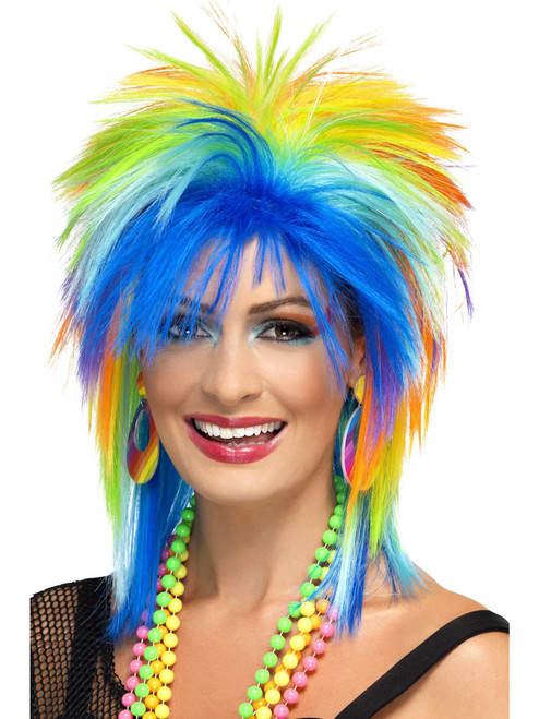 Smiffys womens 80s Rainbow Punk Wig,Multi-colour,One Size (41406)