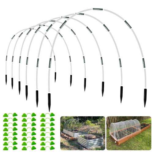 OOTONAT 8FT Garden Hoops Grow Tunnel Kit - Rust-Free Fiberglass Frame for Raised Beds, 36pcs - DIY Plant Support for Garden Netting, Row Covers, and Greenhouse Protection OOTONAT 8FT Garden Hoops Grow Tunnel Kit - Rust-Free Fiberglass Frame for Raised Beds, 36pcs - DIY Plant Support for Garden Netting, Row Covers, and Greenhouse Protection