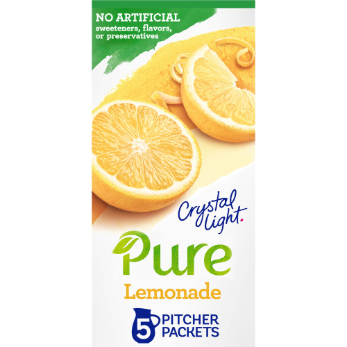 Crystal Light Pure Lemonade Naturally Flavored Powdered Drink Mix 5 Count Pitcher Packets