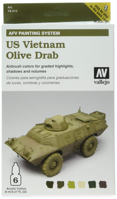 Vallejo Us Vietnam Olive Drab Paint Sys 8ml Paint