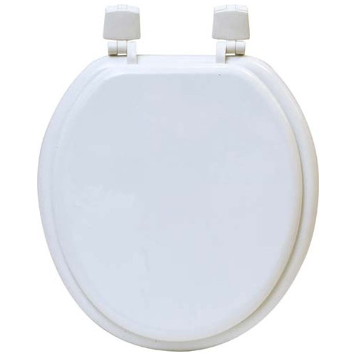 White Round Molded Wood Toilet Seat 17 Inches