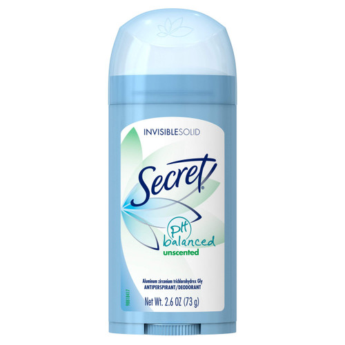 Secret Original Unscented Women's Invisible Solid pH Balanced Antiperspirant and Deodorant, 2.6 Ounce
