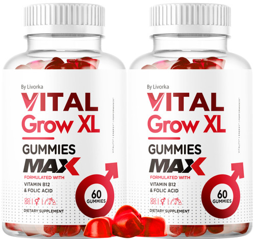(2 Pack) Vital Grow XL Male Gummies - Men's Performance Gummies 1050MG Vital GrowXL Blend, Vital Growth Gummy Advanced Gomitas Formula, 120 Gummies for 2 Months