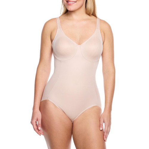 Naomi and Nicole Women's Unbelievable Comfort Bodybriefer Bodysuit Shapewear, Nude, 34B