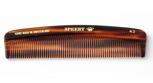 Speert #42 Handmade Narrow Tooth Comb Tortoise Havana Acetate Fine Straight Thin Detangling Parting Grooming Teasing Hair Styling Hairdresser Barber Hairdressing Wet Dry Pocket Travel Women Men Kids