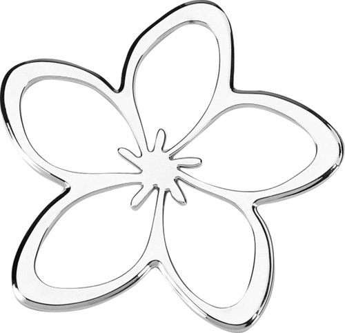 Cruiser Accessories 83033 Plumeria 3D-Cals Raised Adhesive Decal, Chrome