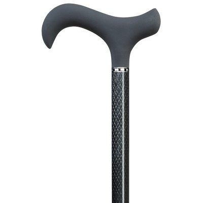 Ladies Fashionable Soft Touch Derby Cane Black Triple Wound Carbon Fiber -Affordable Gift! Item #DHAR-9075408