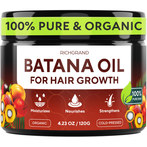 Batana Oil for Hair Growth - 100% Raw & Organic Dr Sebi Batana Oil - Cold-Pressed & Pure Unrefined Batana Hair Mask for Women & Men - Enhances Hair Thickness, Prevents Loss, Repairs Split Ends Batana Oil for Hair Growth - 100% Raw & Organic Dr Sebi Batana Oil - Cold-Pressed & Pure Unrefined Batana Hair Mask for Women & Men - Enhances Hair Thickness, Prevents Loss, Repairs Split Ends