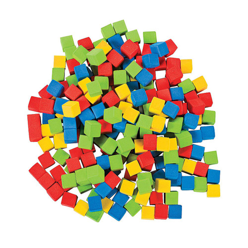 Fun Express Math Manipulatives Foam Blocks Counting Cubes 200 Pack - Colorful 1cm Learning Toys for Preschool Kindergarten Classroom | Sorting Activities & Math Games for Kids Ages 3-8