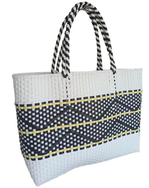 YY GEWETAO Handwoven Super Tote Bag for Women Recycled Plastic Shoulder Purse Summer Beach Bag, Pool Swimming Bag