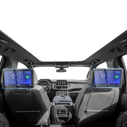 Karltys Upgrade 2 Pack 2021~2025 2026 GMC Yukon Denali/Chevy Tahoe/Suburban Screen Protector Accessories 12.6-Inch [No Glare & Fingerprint] for Rear Seat Media Display Protector Tempered Glass