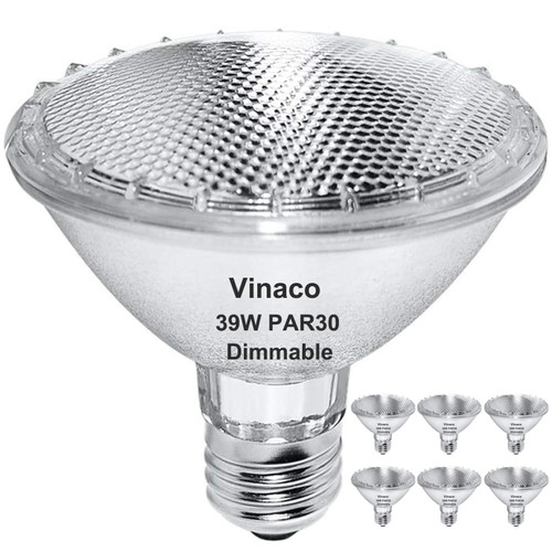 Par30 Short Neck, 6pcs PAR30 39W 120V Halogen Light Bulbs, Dimmable. Premium Quality for Long Lasting Life, E26 Base, 3000K Warm White, par30 Flood Light Great for Accent Lighting, Tracking Lighting
