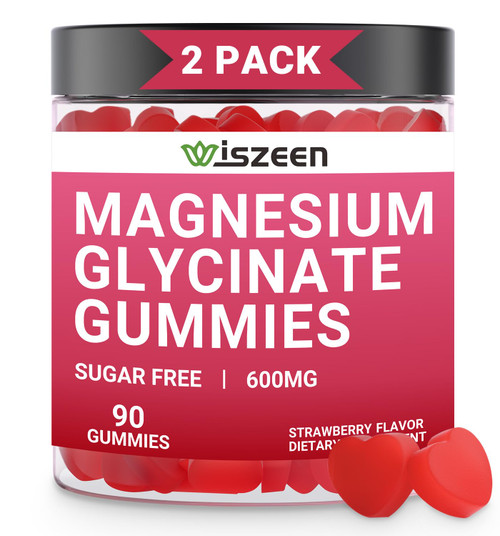 Wiszeen Magnesium Glycinate Gummies - 60 Servings - Magnesium Potassium Gummies for Adults with L-Threonate, Magnesium Supplements Gummy Magnesium Glycinate (180Count)