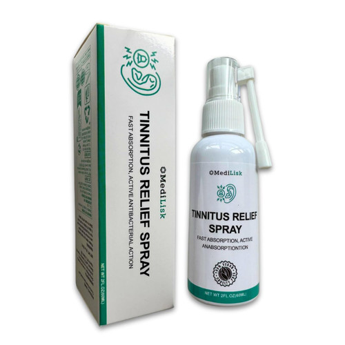 Medilisk Tinnitus Relief Spray – Supports Tinnitus Relief for Ringing Ears – Herbal Ear Care Products – Tinnitus Treatments Prevention – Non-Steroidal & Hypoallergenic – 1 Fl Oz​ – Pack of 1