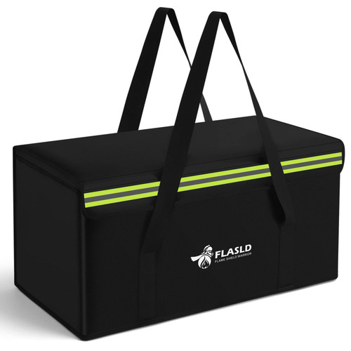 FLASLD Large Fireproof Lipo Bag for 200Ah Lithium Battery Storage and Charging, 22 x 9 x 9.5in E-bike Battery Bag Waterproof Box for Documents and Valuables FLASLD Large Fireproof Lipo Bag for 200Ah Lithium Battery Storage and Charging, 22 x 9 x 9.5in E-bike Battery Bag Waterproof Box for Documents and Valuables