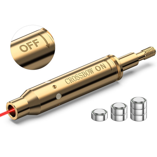 MidTen Crossbow Laser Bore Sight with On/Off Switch Red Laser Bow Archery Laser Sight Tool Crossbow Arrow Bore Site Laser Boresighter Bore Sighting Laser with 2 Sets of Batteries