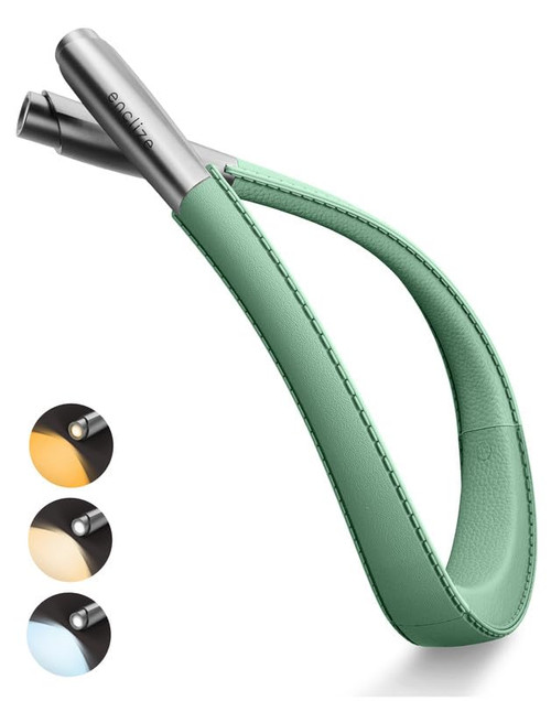 LED Neck Reading Light, Book Light for Reading in Bed, 3 Brightness Adjustable, Lightweight Comfortable Design, Hands Free, Long Lasting, Perfect for Crafting,Knitting,Camping,Olive Green Space Gray